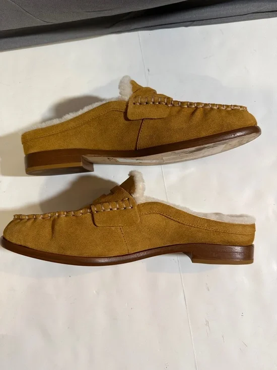 Rag & Bone Shearling Lined Carter Mules Suede Loafers size 39 / 9 US - Picture 10 of 16
